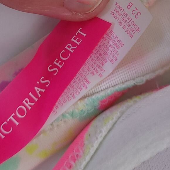 Victoria's Secret Bandeau Bikini Top Swimsuit 32B Neon Strapless Bathing Suit - Picture 3 of 3